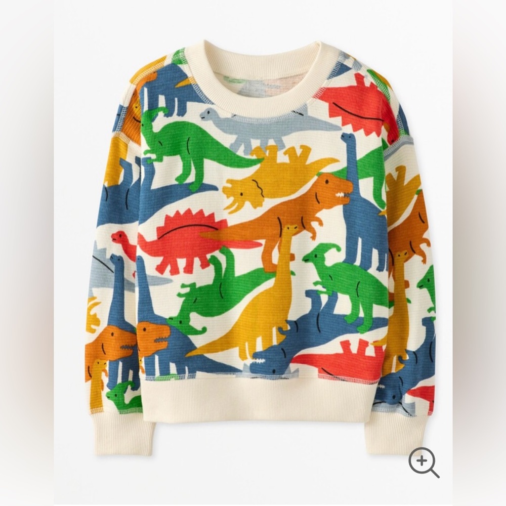 Hanna Anderssonsson NWT 110cm -5 US waffle Creneck top “Dino Party”.